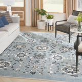 Nourison Lennox LEN04 French Country Machine Made Power-loomed Indoor only Area Rug Light Blue Grey 9' x 12' 99446888471
