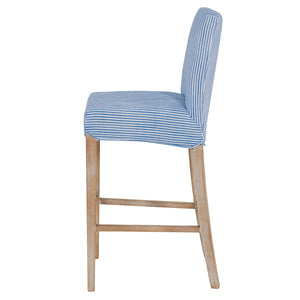 Milton Fabric Bar Stool - Upscale Comfort with Classic Parsons Style and Natural Wood Legs for Dining