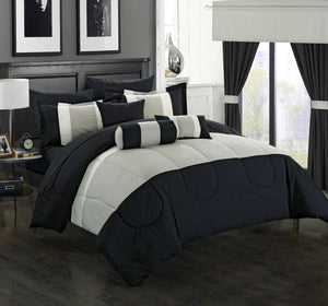 Mackenzie Black Queen 20pc Comforter Set