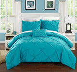 Daya Turquoise King 4pc Duvet Set