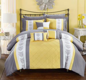 Clayton Yellow King 10pc Comforter Set