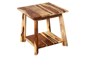 Porter Designs Kalispell Solid Sheesham Wood Natural End Table Natural 05-116-07-PDU113