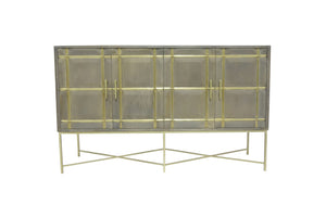 Porter Designs Mondrian Solid Handcarved Wood Transitional Cabinet Gray 07-125-06-26130