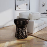 Hooker Furniture Commerce & Market Carved Stump Side Table 7228-50638-99