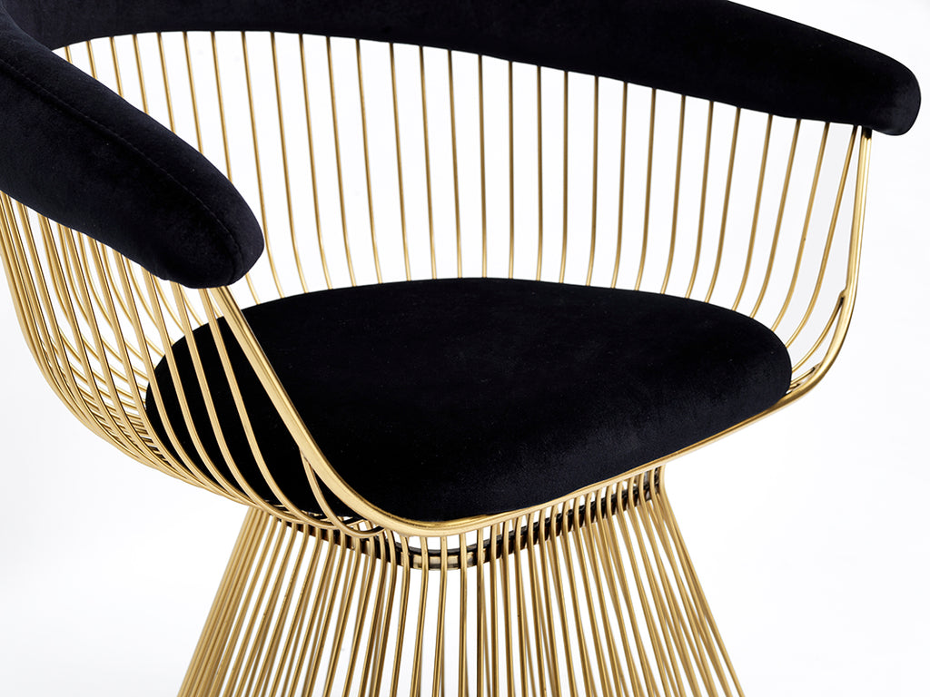VIG Furniture Modrest Chandler Black Velvet & Gold Dining Chair VGZAY007-BLKGLD