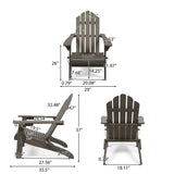 Hollywood Outdoor Acacia Wood Foldable Adirondack Chairs (Set of 2), Dark Gray