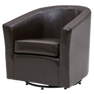 Hayden 360-Degree Swivel Tub Chair – Luxurious Bonded Leather, Sturdy Construction, Fully Assembled
