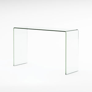 Cadyn Clear 12mm Tempered Glass Console Table Noble House