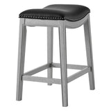 Grover Leatherette Counter Stool Matte Black