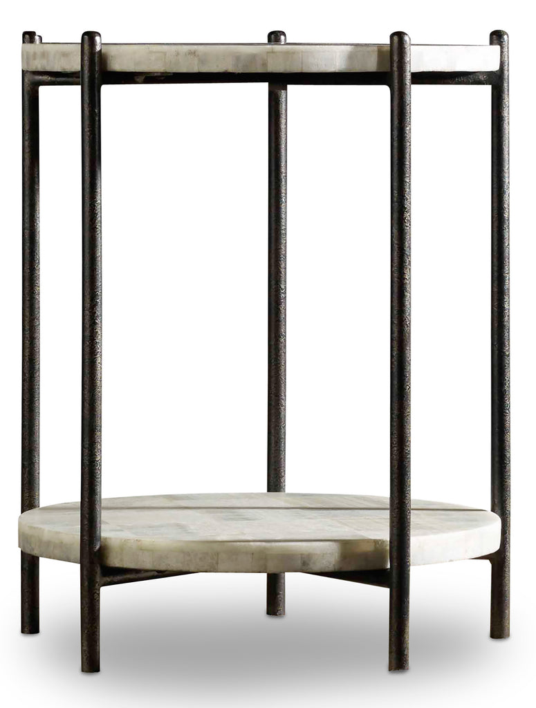 Hooker Furniture Melange Transitional Metal with White Onyx Blythe Accent Table 638-50267