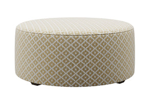 Fusion 140 Transitional Cocktail Ottoman 140 Owen Straw 39" Round Cocktail Ottoman