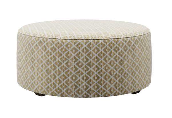Fusion 140 Transitional Cocktail Ottoman 140 Owen Straw 39" Round Cocktail Ottoman