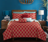 Aberdeen Comforter Set King Size – 10 Piece – Red