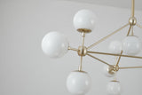 Bethel Matte Gold Chandelier in Metal & Glass