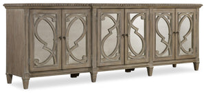 Hooker Furniture Solana Traditional/Formal Poplar Solids and Oak Veneers and Glass Six Door Console 5591-85001