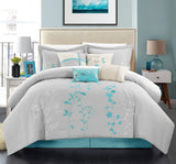 Bliss Garden Turquoise King 8pc Comforter Set