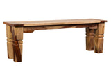 Porter Designs Taos Solid Sheesham Wood Natural Dining Bench Natural 07-196-13-9016