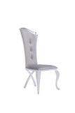 VIG Furniture Modrest Bonnie Modern Grey Velvet & Stainless Steel Dining Chair (Set of 2) VGZAY906-1-GRYBT