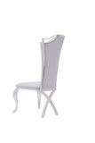 VIG Furniture Modrest Bonnie Modern Grey Velvet & Stainless Steel Dining Chair (Set of 2) VGZAY906-1-GRYBT