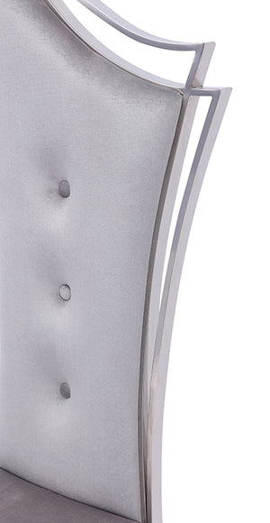 VIG Furniture Modrest Bonnie Modern Grey Velvet & Stainless Steel Dining Chair (Set of 2) VGZAY906-1-GRYBT