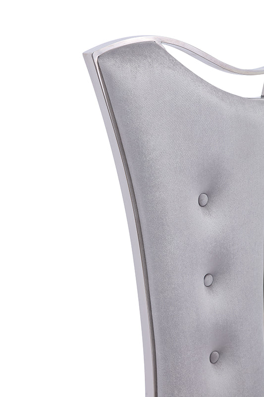 VIG Furniture Modrest Bonnie Modern Grey Velvet & Stainless Steel Dining Chair (Set of 2) VGZAY906-1-GRYBT