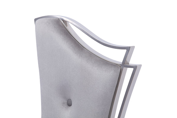 VIG Furniture Modrest Bonnie Modern Grey Velvet & Stainless Steel Dining Chair (Set of 2) VGZAY906-1-GRYBT