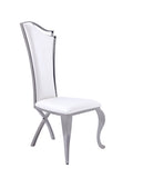VIG Furniture Modrest Bonnie Transitional White Leatherette & Black Stainless Steel Dining Chair (Set of 2) VGZAY906-WHT