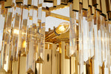 Bethel Gold Chandelier in Metal & Crystal