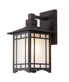 Bethel Black Outdoor Wall Sconce in Metal & Glass