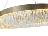 Bethel Gold LED Chandelier in Stainless Steel & Crystal