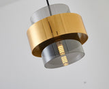 Bethel Gold Single Pendant Lighting in Metal & Glass