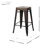 Metropolis Metal Backless Counter Stool - Set of 4