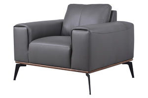 Porter Designs Pietro Top Grain Leather Contemporary Chair Gray 02-204C-03-2110