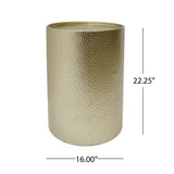 Braeburn Modern Round Accent Table with Hammered Iron, Gold Noble House