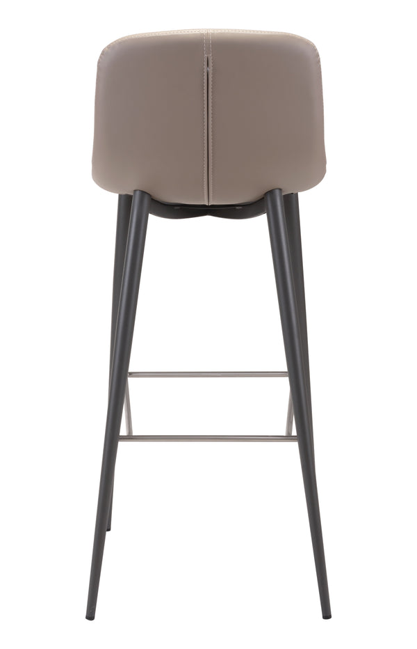 Zuo Modern Tangiers 100% Polyurethane, Plywood, Steel Modern Commercial Grade Barstool Set - Set of 2 Taupe, Dark Gray 100% Polyurethane, Plywood, Steel