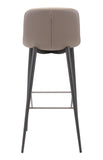 Zuo Modern Tangiers 100% Polyurethane, Plywood, Steel Modern Commercial Grade Barstool Set - Set of 2 Taupe, Dark Gray 100% Polyurethane, Plywood, Steel