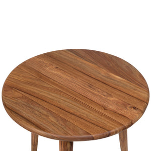 Porter Designs Urban Solid Sheesham Wood Round Contemporary End Table Natural 05-117-08-1439