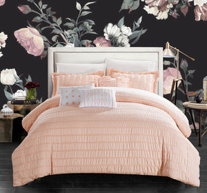 Hadassah Coral Queen 6pc Comforter Set