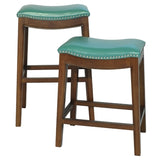 Elmo Bonded Leather Counter Stool - Turquoise