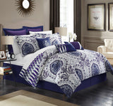 Versailles Reversible Purple Queen 9pc Comforter Set