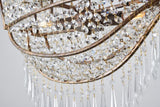 Bethel Golden Bronze Chandelier in Metal & Crystal