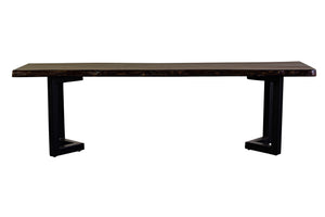 Porter Designs Manzanita Live Edge Solid Acacia Wood Natural Dining Bench Gray 07-196-13-BN58MV-KIT