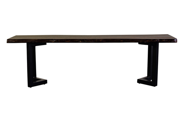 Porter Designs Manzanita Live Edge Solid Acacia Wood Natural Dining Bench Gray 07-196-13-BN58MV-KIT