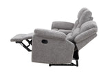 Porter Designs Ronan Soft Gray Chenille seat Transitional Reclining Love Gray 03-201C-02-8078