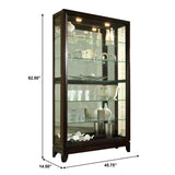 Pulaski Furniture Sliding Door 5 Shelf Curio Cabinet in Deep Brown 20661-PULASKI 20661-PULASKI