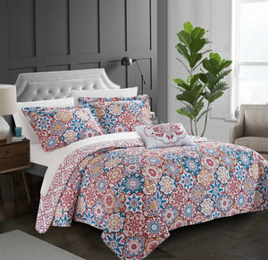 Aspen Pink Queen 4pc Quilt Set