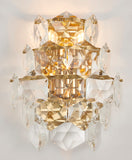 Bethel Gold Wall Sconce in Stainless Steel & Crystal