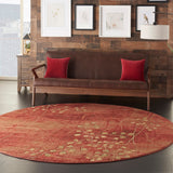 Nourison Somerset ST74 Rustic Machine Made Power-loomed Indoor Area Rug Flame 7'9" x ROUND 99446376206