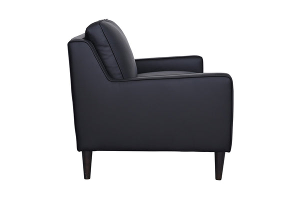 Porter Designs Lazio High Quality Leather Modern Loveseat Black 02-204C-02-5990
