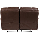 Porter Designs Ramsey Leather-Look Dual seat Transitional Reclining Love Brown 03-112C-02B-6016